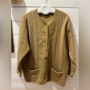 JUSTE POUR MOI  Camel Virgin Will cardigan size 2X